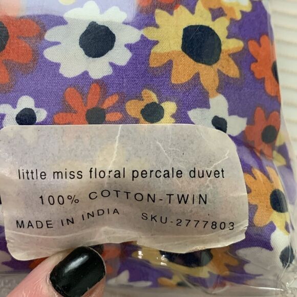 Pottery Barn Kids/Teen Little Miss Floral Percale 100% Cotton Twin Duvet Cover - Picture 8 of 17